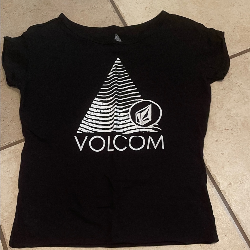 Volcom Black and White Wave Logo Tee
